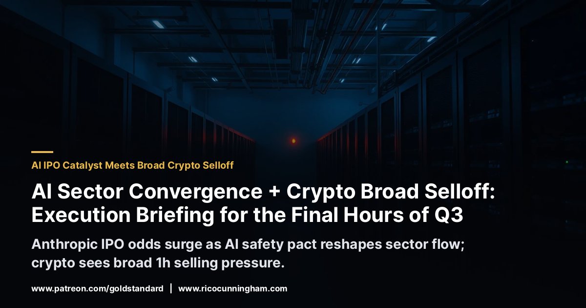 Quarter-End Collision: AI Policy Reshapes the Sector, Crypto Sells Off, and Oil Supply Hangs on U.S. Military Presence